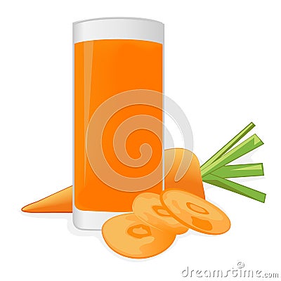 Carrot juice and a carrot Vector Illustration