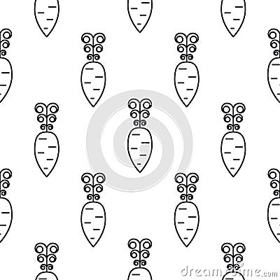 Carrot line icon seamless vector pattern. Vector Illustration