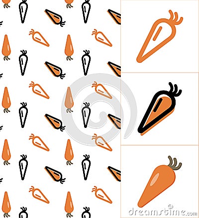 carrot.linear and flat icon.pattern Vector Illustration