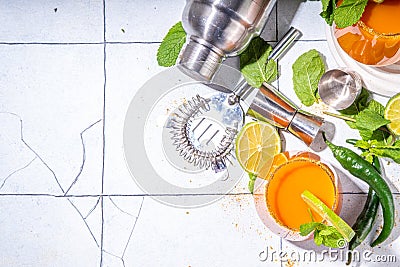 Carrot margarita cocktail Stock Photo