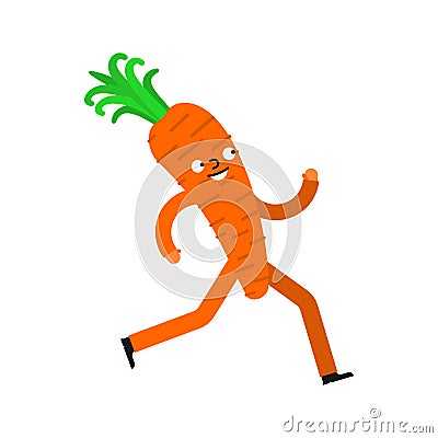 Carrot is running. Sports vegetable. Vector illustration Vector Illustration