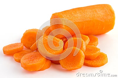 Carrot sliced into circles Stock Photo