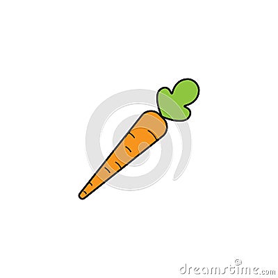 Carrot solid line icon, healthy fruit Vector Illustration