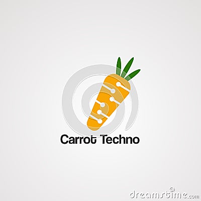 Carrot techno logo vector, icon, element, and template for company Vector Illustration