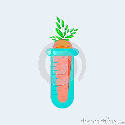 Carrot in test tube. Vector Illustration