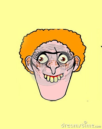 Carrot top oddball cartoon face Stock Photo