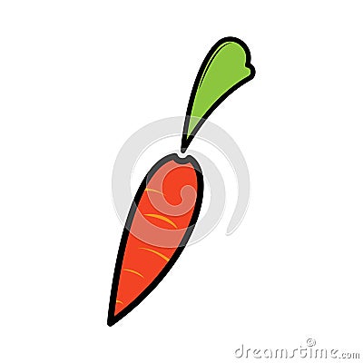 Carrot vector icon. Carrot icon isolated on white background. Veg icon illustration. Carrot, vector flat style. Vector Illustration