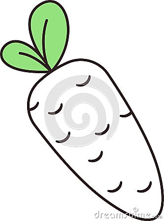 Carrot Vegetable Doodle Vector Illustration