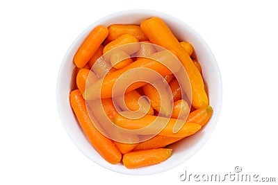 Carrots baby carrot vegetable vegetables from above bowl isolate Stock Photo