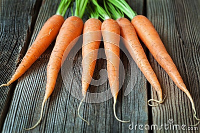 Carrots bunch of fresh organic vegetarian food on Stock Photo