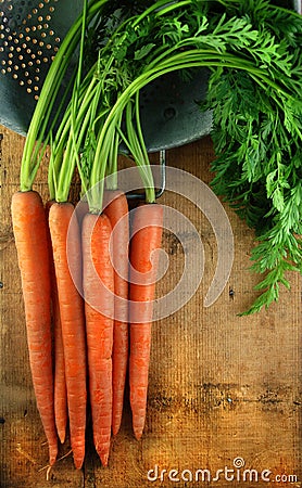 Carrots in Colander Stock Photo