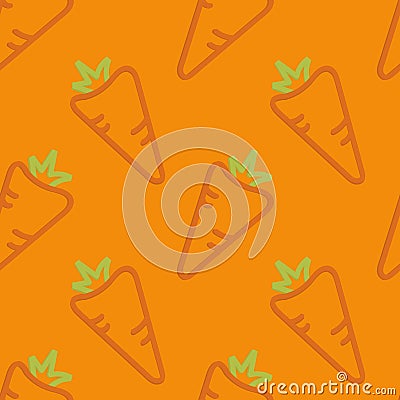 Carrots Seamless Pattern Kid's Style Hand Drawn Vector Illustration