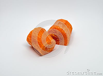 Carrots slice piece were isolated on the white Stock Photo