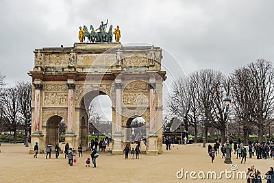 Carrousel Arc de Triomphe Landmark in Paris Editorial Stock Photo