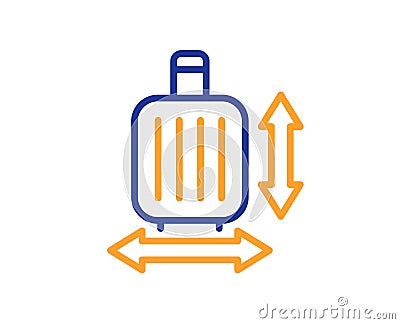 Carry-on baggage size line icon. Hand luggage dimensions sign. Vector Vector Illustration