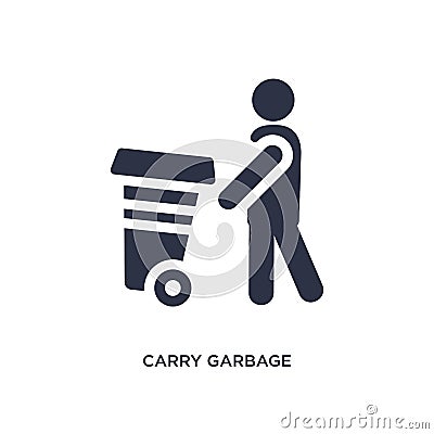 carry garbage icon on white background. Simple element illustration from behavior concept Vector Illustration