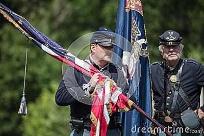 Carrying the Colors Editorial Stock Photo