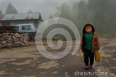 Carrying Water Editorial Stock Photo