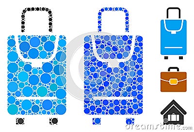 Carryon Composition Icon of Spheric Items Vector Illustration