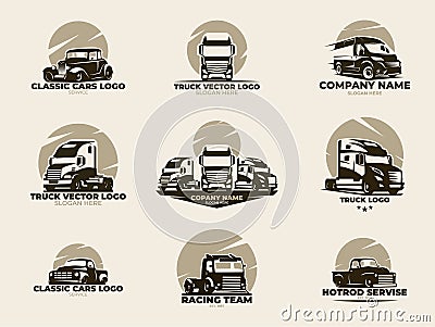 Cars & trucks vector logo set Vector Illustration