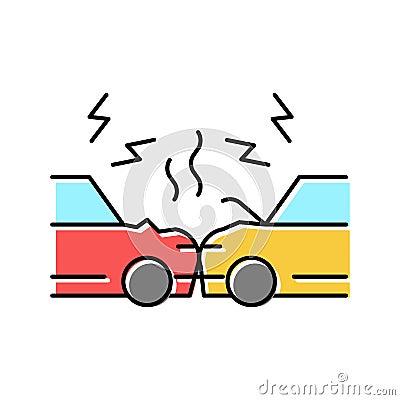 cars accident color icon vector illustration Vector Illustration