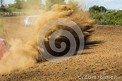 Cars on the autocross. Stock Photo