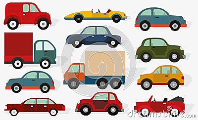 Cars collection Vector Illustration