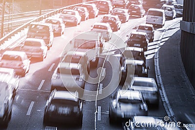 Cars in a congestion Stock Photo