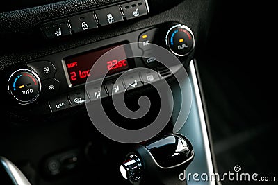 Cars Dashboard Climate Controle. Car concept 2.0 Stock Photo
