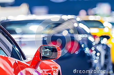 Cars on display at an autoshow Stock Photo