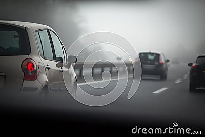 Cars going on a highway Stock Photo