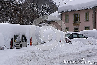 Cars after havy snowfalls Editorial Stock Photo