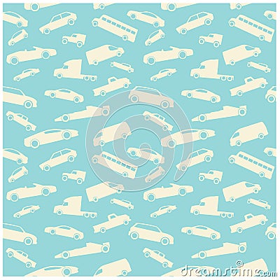 Cars icons and background, pattern Vector Illustration