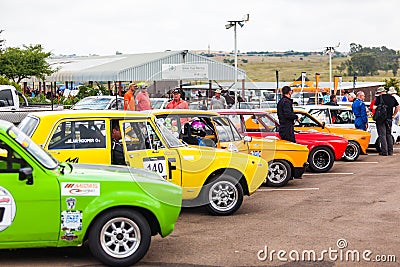 Cars line up before a race on zwartkops Editorial Stock Photo