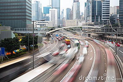 Cars in motion Hong Kong urban Transportation concept Stock Photo