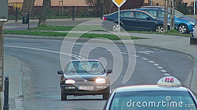 Cars Moving on a Freeway Editorial Stock Photo