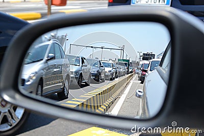 Cars queue Stock Photo