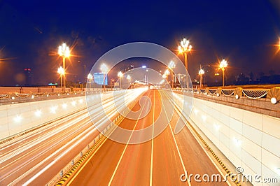 Cars on the roads at night Stock Photo