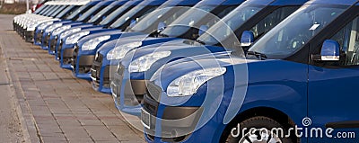 Cars in a row Stock Photo