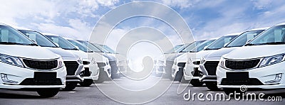 Cars in a row. Used car sales. Stock Photo