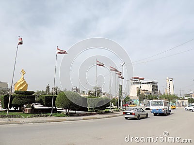 Cars runing on the streets of Karbala, Iraq Editorial Stock Photo