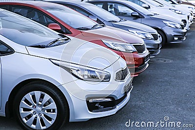 Cars For Sale Stock Lot Row Stock Photo