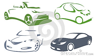 Cars silhouette icons Vector Illustration