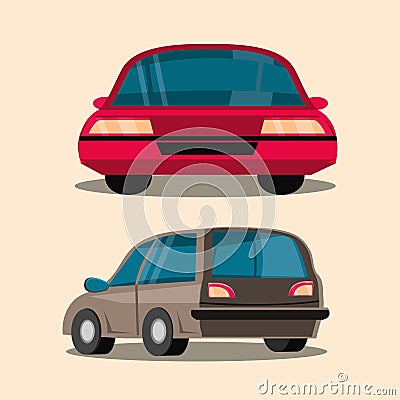 cars transport cartoon Vector Illustration