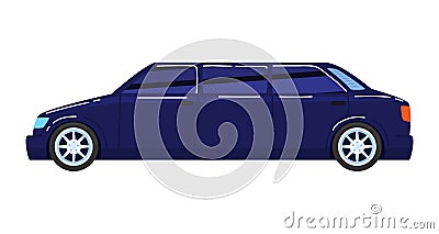 Cars trucks, luxury long transport, VIP vehicle, elegant limousine, design cartoon style vector illustration, isolated Vector Illustration