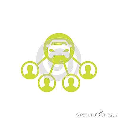 Carsharing vector icon on white Vector Illustration