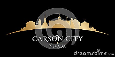 Carson City Nevada city silhouette black background Vector Illustration