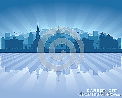 Carson City Nevada city skyline vector silhouette Vector Illustration