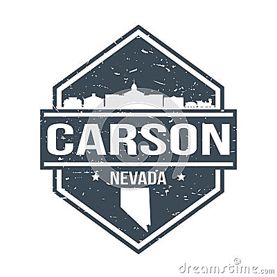 Carson City Nevada Travel Stamp Icon Skyline City Design Tourism Seal Passport Vector. Vector Illustration