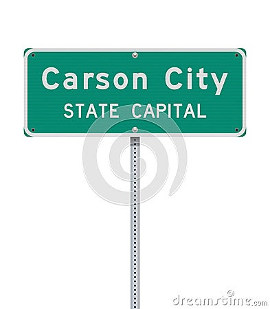 Carson City State Capital road sign Cartoon Illustration